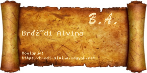 Bródi Alvina névjegykártya
